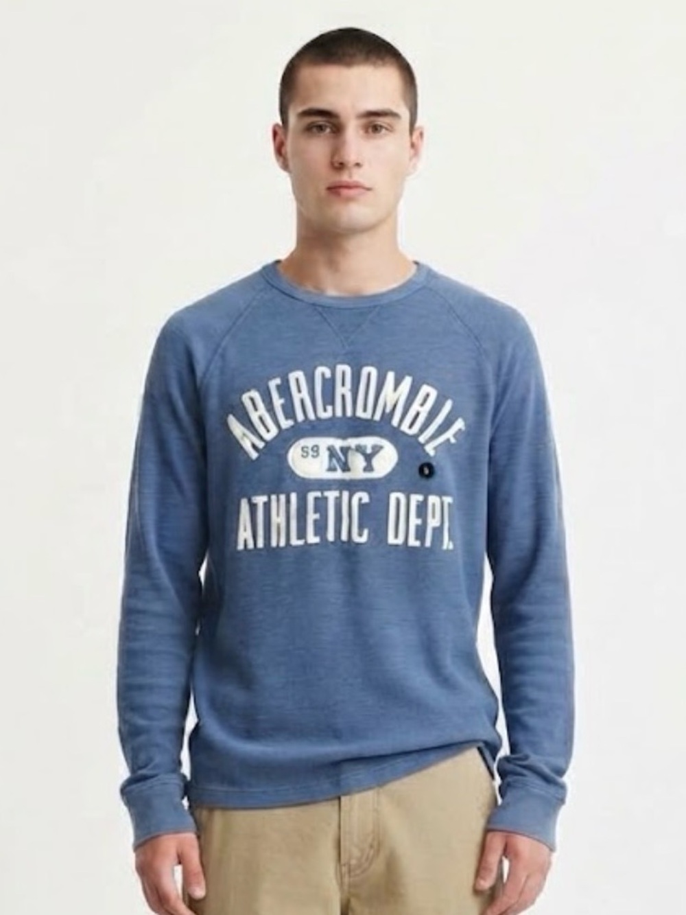 Abercrombie & Fitch Athletic Dept 92 NY Blue Long Sleeve Thermal Tee Medium